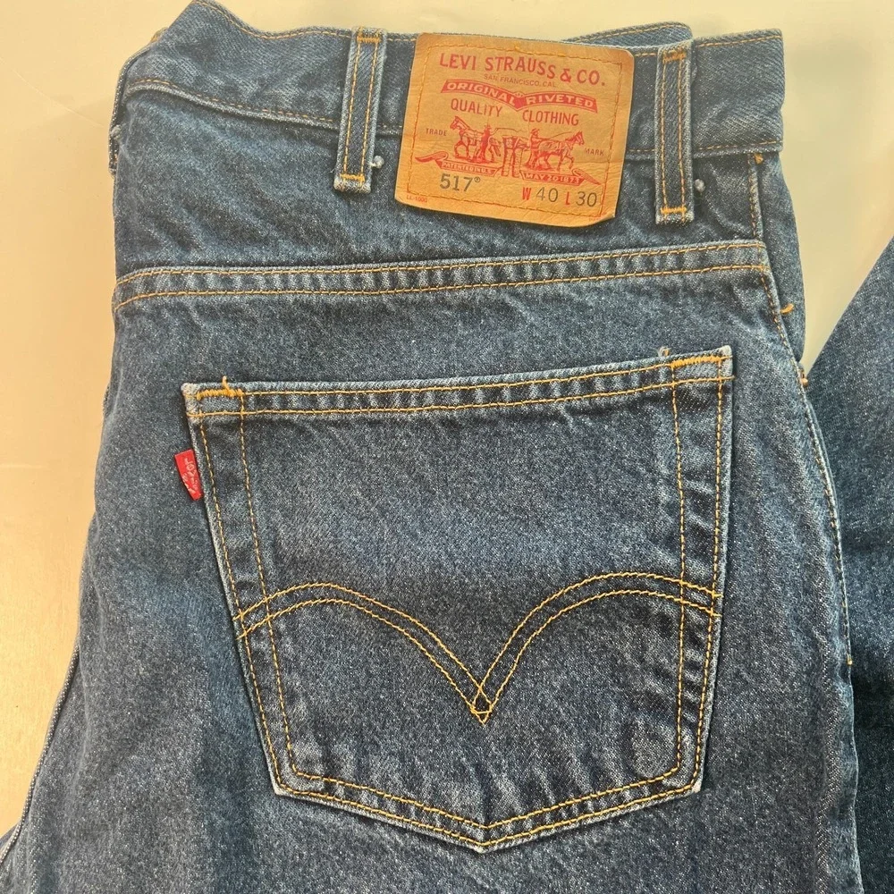 Levis 517 Men's Jeans 40x30 Boot Cut Denim Blue Cotton Boot Cut Actual W39 L30‎